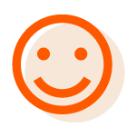orange icon of smiley face