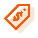 orange icon of dollar tag