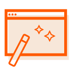 orange icon of website with wand